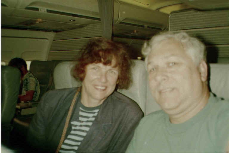 Susan and Charles lucked out despite USAir's flight cancellation and ended up first class in American Airlines from Manchester, NH to Washington, DC.  No such luck the rest of the trip (and the return trip), however, it was coach all the way!